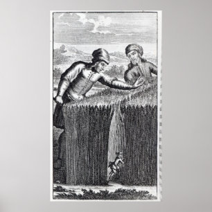 Pôster Gulliver é descoberto por um fazendeiro dentro