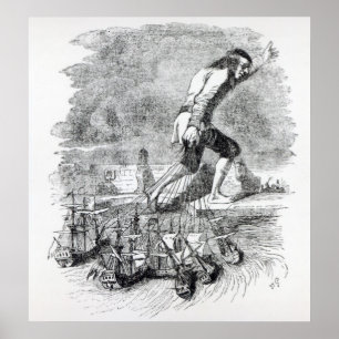 Pôster Gulliver que rouba a frota de Blefuscudian