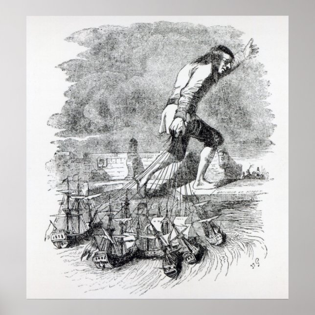 Pôster Gulliver roubando a frota blefuscudiana (Frente)