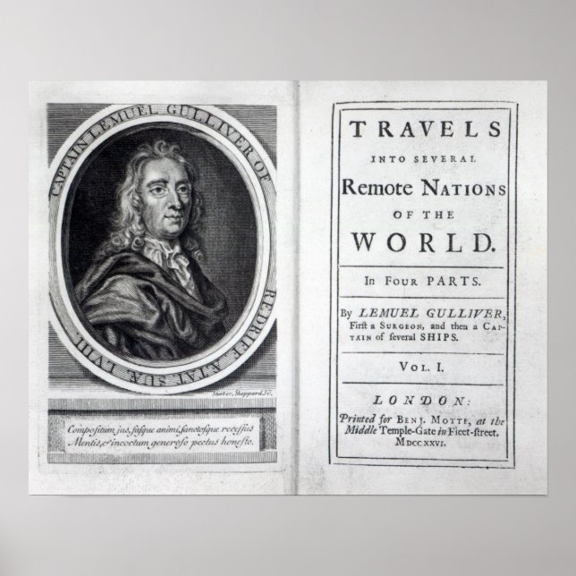 Poster "Gulliver's Viagem por Jonathan Swift, 1726 (Frente)