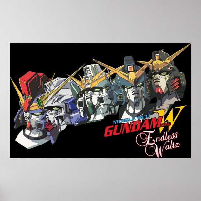 Poster Gundam Wing Enless Waltz Todos os cinco (Frente)