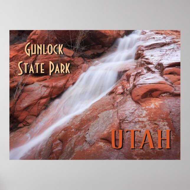 Poster Gunlock State Park Utah Waterfall (Frente)