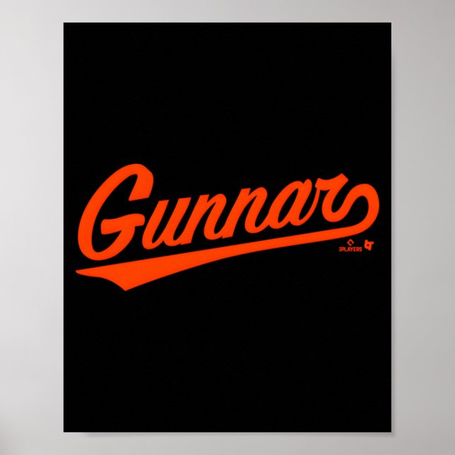 Poster Gunnar Henderson Baltimore Text Baltimore Baseball (Frente)