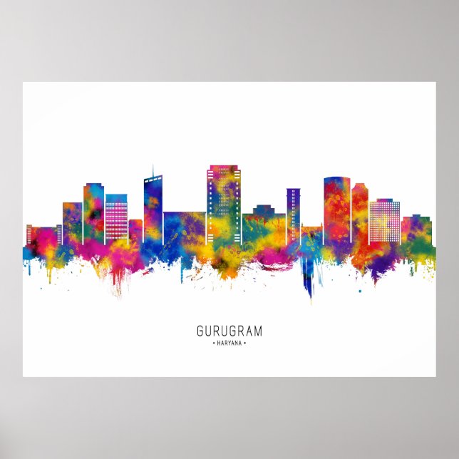 Poster Gurgaon Haryana Skyline (Frente)