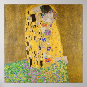 Pôster Gustav Klimt A Cor Vibrante Restaurada Do Beijo