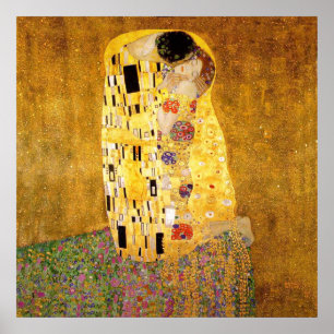 Poster Gustav Klimt A Pintura Clássica Beija
