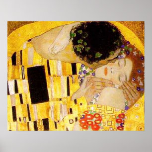 Poster Gustav Klimt A Pintura Clássica Beija