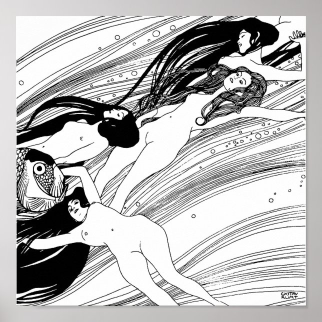 Poster Gustav Klimt - Arte Japonesa Surreal no Sangue de  (Frente)