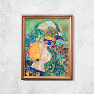 Poster Gustav Klimt Baby Cradle 1978 Antiga Pintura Famos