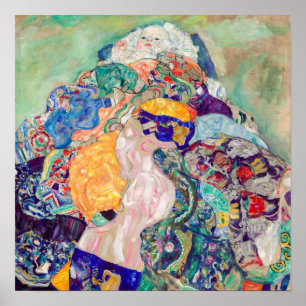 Poster Gustav Klimt - Bebê/Berço