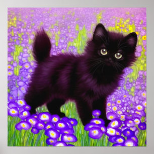 Poster Gustav Klimt Black Kitten