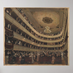 Poster Gustav Klimt Burgtheater Auditorium Arte Clássica