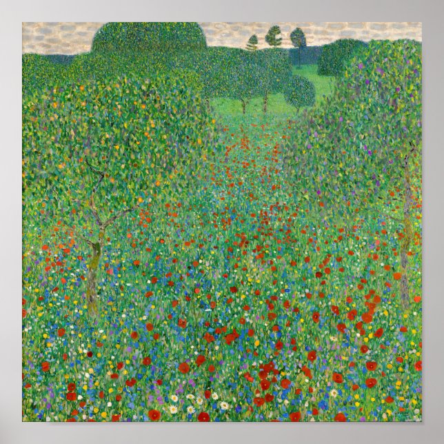 Poster Gustav Klimt - Campo de Papoulas (Frente)