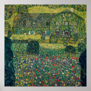 Poster Gustav Klimt - Casa do País pelo Attersee