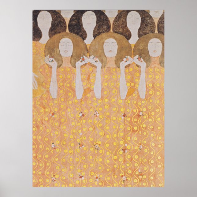Poster Gustav Klimt - Chor der Paradiesengel (Frente)