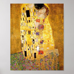 Poster Gustav Klimt, de alta resolução do Beijo