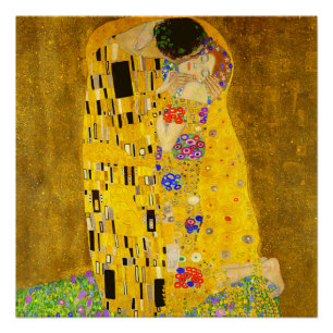 Pôster Gustav Klimt é o famoso quadro Beijo.