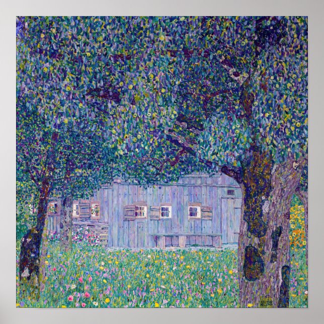Poster Gustav Klimt - Farmhouse no Alto da Áustria (Frente)