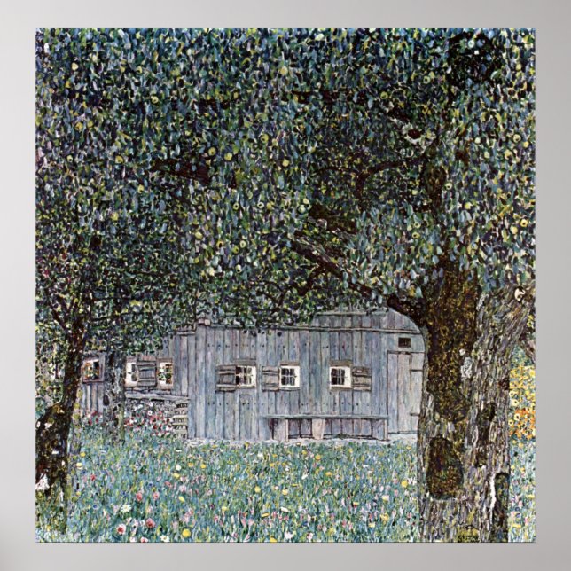 Poster Gustav Klimt ~ Fazendas Casas (Frente)