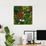 Poster Gustav Klimt - Jardim de Fazenda com Girassóis<br><div class="desc">Pintura de arte de Gustav Klimt,  Jardim Fazenda com Sunflower</div>