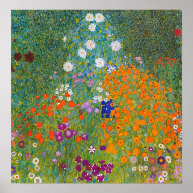 Poster Gustav Klimt - Jardim Flor (Frente)