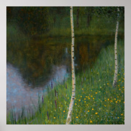 Poster Gustav Klimt - Lakeshore com Birches