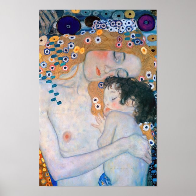 Poster Gustav Klimt - Mãe e Filho (Frente)