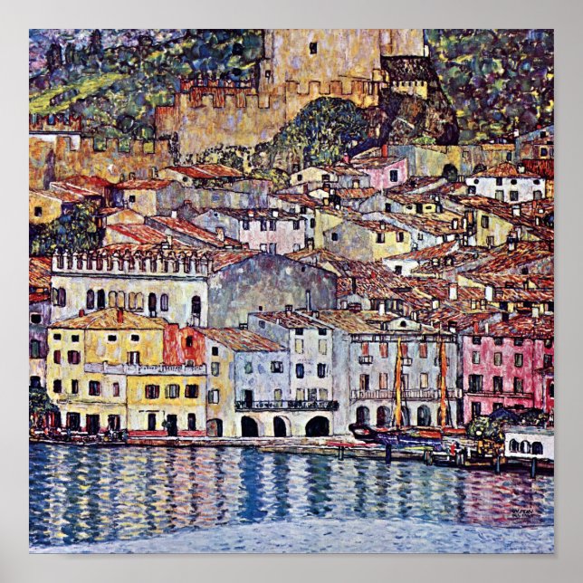 Pôster Gustav Klimt - Malcesina no lago Garda Itália (Frente)