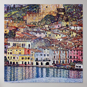 Pôster Gustav Klimt - Malcesine no Lago de Garda Itália