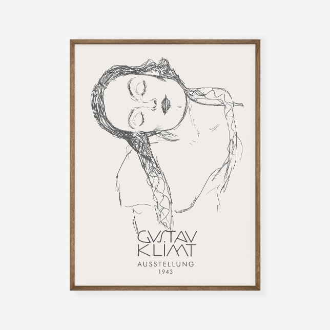 Poster Gustav Klimt - Meia Figura Jovem Exposição de Mulh (Criador carregado)