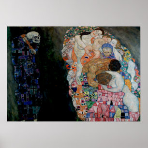 Poster Gustav Klimt - Morte e Vida