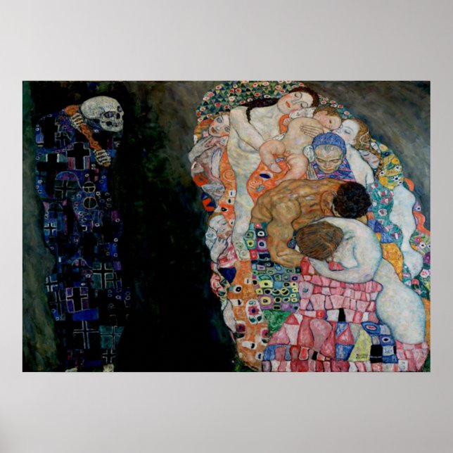 Poster Gustav Klimt - Morte e Vida (Frente)