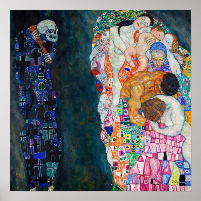 Poster Gustav Klimt - Morte e Vida (Frente)