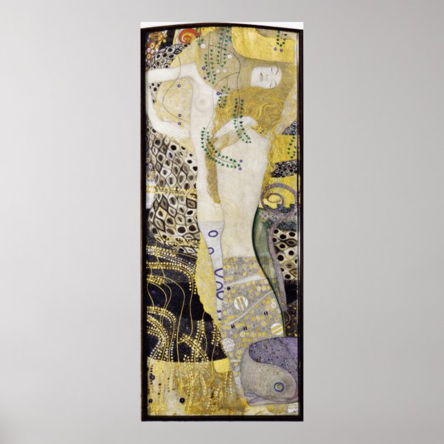 Poster Gustav Klimt - namoradas de cobra de água (Frente)