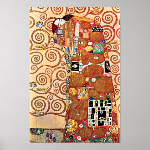 Pôster Gustav Klimt - O Abraço - Pintura de Arte Fina