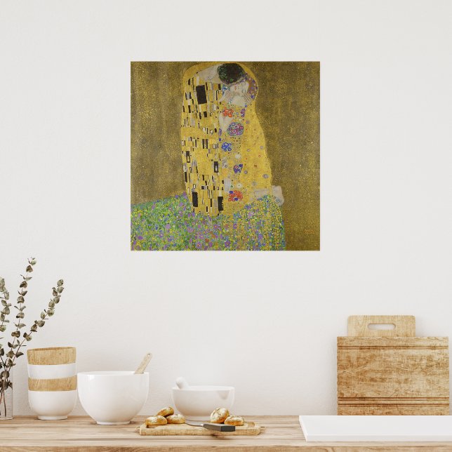 Poster Gustav Klimt O Beijo (Cozinha)