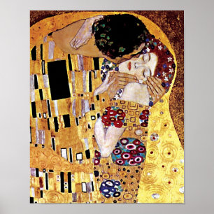 Pôster Gustav Klimt - O Beijo - Arte Nova Antiga