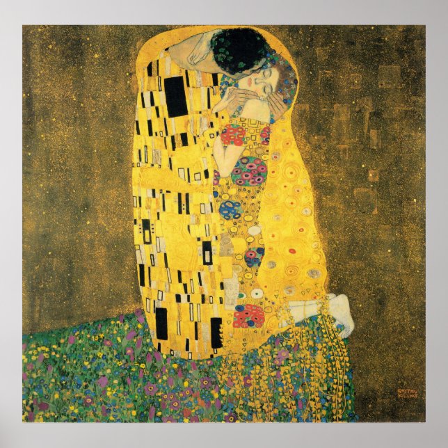 Pôster GUSTAV KLIMT - O beijo de 1907 (Frente)