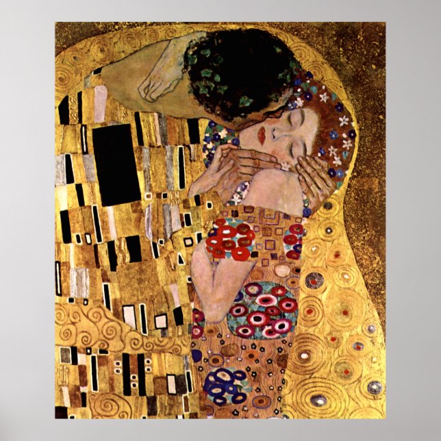 Pôster Gustav Klimt: O Beijo (Detalhe) (Frente)