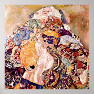 Poster Gustav Klimt - O Berço Bebê - Recém-nascido