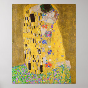 Poster Gustav Klimt O Zoom Vertical Beijo