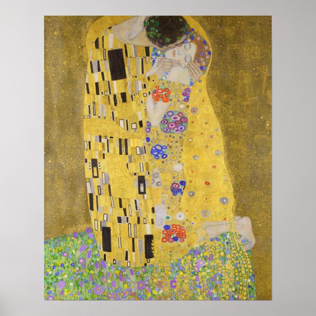 Poster Gustav Klimt O Zoom Vertical Beijo (Frente)