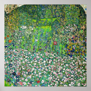 Poster Gustav Klimt - Paisagem Hortícola e Topo da Colina