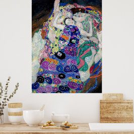 Poster Gustav Klimt Pintando A Virgem