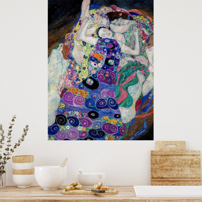 Poster Gustav Klimt Pintando A Virgem (Cozinha)