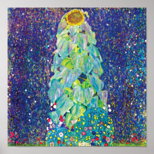Poster Gustav Klimt - Pintura de Arte Fina do Girassol