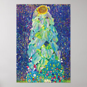 Pôster Gustav Klimt - Pintura de Arte Fina do Girassol