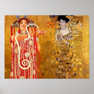 Poster Gustav Klimt, pinturas Collage, Arte Combinada