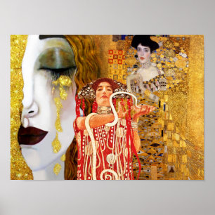 Poster Gustav Klimt, pinturas Collage, Arte Combinada
