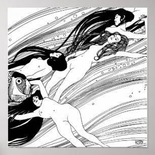 Poster Gustav Klimt - Sangue de Peixe Arte Japonesa Surre